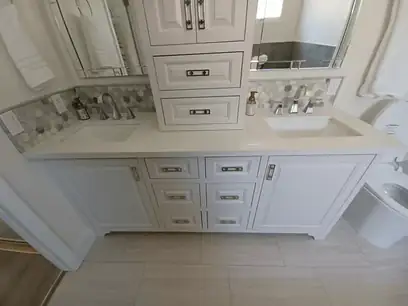 Vanity Backsplash by SHAX Family Tile